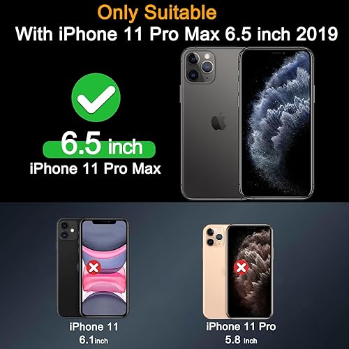 Miniatura 2 de Milomdoi Paquete de 3 Protectores de Pantalla para Apple iPhone 11 Pro Max con Paquete de 3 Protectores de Lente de Cámara de Vidrio Templado