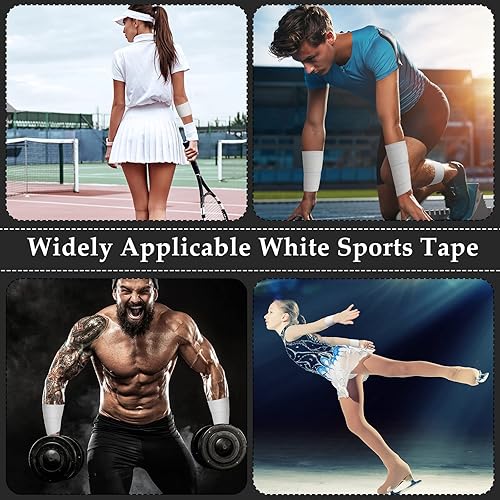 Miniatura 7 de 12 rollos de cinta deportiva de 328 pies cinta preenvuelta muy fuerte fácil de rasgar sin residuos cinta adhesiva para dedos tobillos muñequera