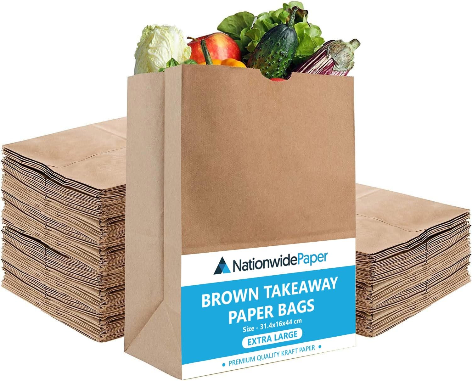 JET PAPER BAGS - 14"x9"x16" Inch [50 Pcs] Large Brown Paper Bags With Handles Prime For Takeout - View #7