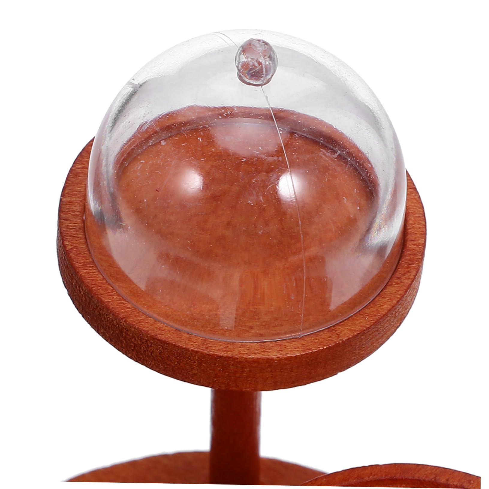 Kisangel 2 Impostati Miniature Stand da Dolci in Legno per Casa delle Bambole Vassoio Piani con Copertura in Plastica Espositore Multistrato