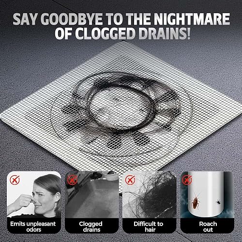 Miniatura 4 de Protector de drenaje de ducha desechable 2026 - Protector de drenaje de piso de baño de pantalla cuadrada (10 unidades)