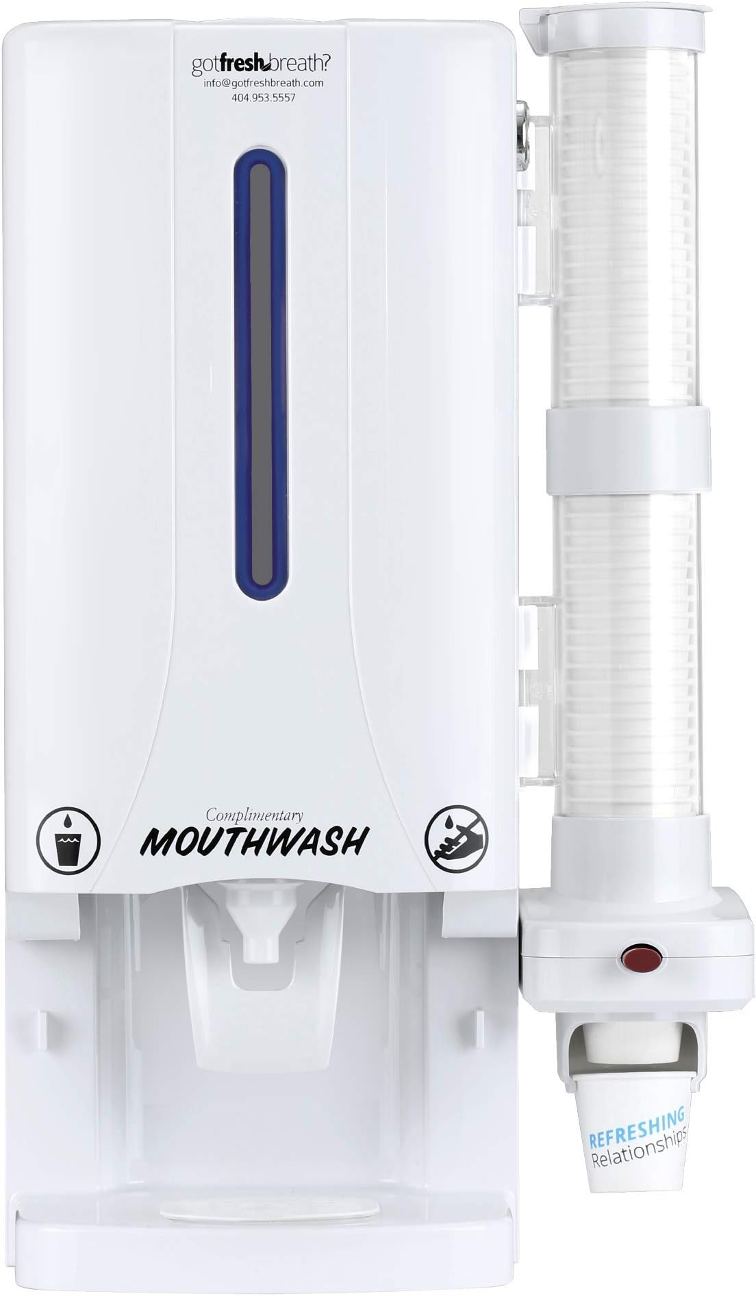 Manual Mouthwash Dispenser (White) - for GotFreshBreath Alcohol-Free Mouthwash