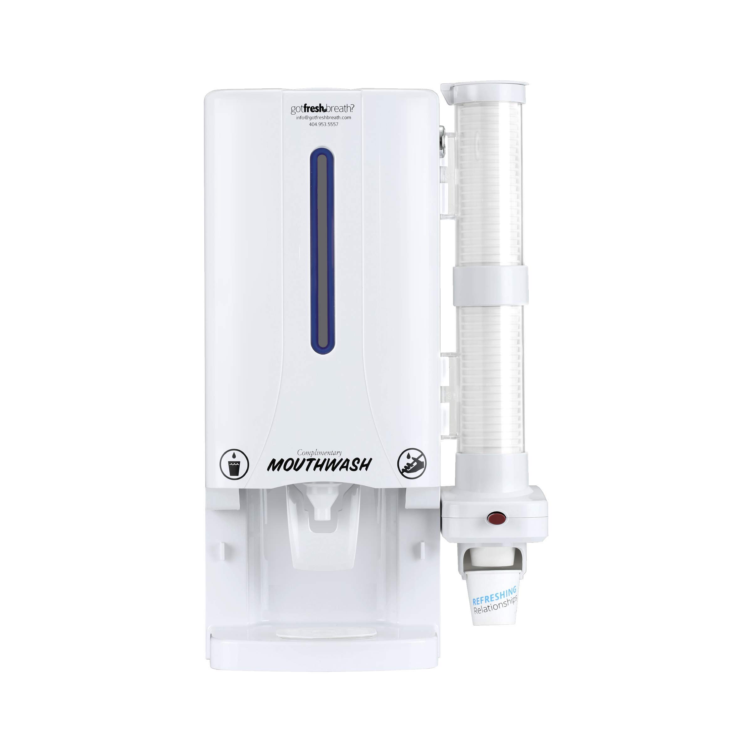 Manual Mouthwash Dispenser (White) - for GotFreshBreath Alcohol-Free Mouthwash