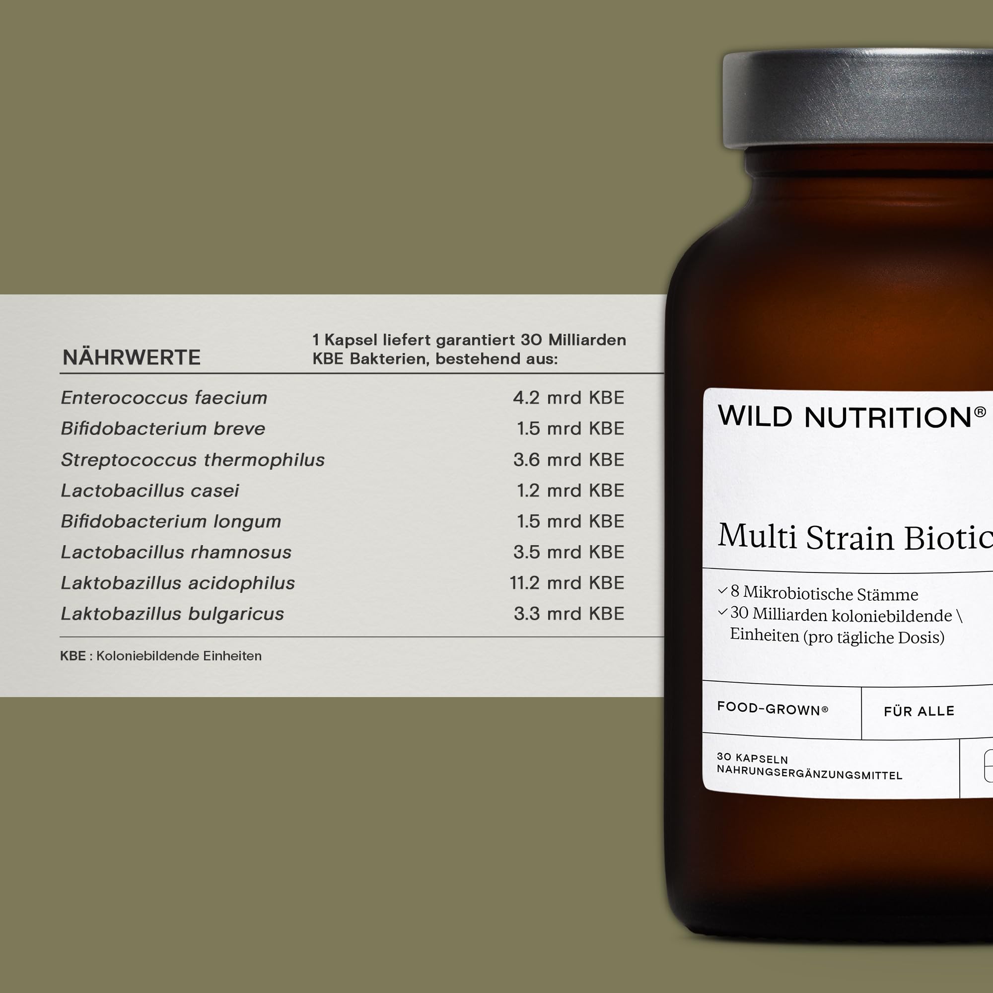 WILD NUTRITION Food-Grown Multi Strain Biotic, Vorrat für 1 Monat