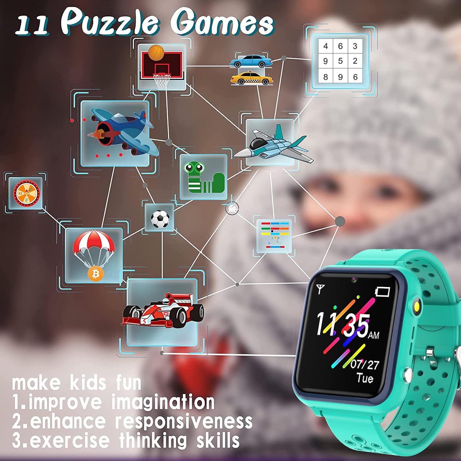 IP67 Waterproof Kids Smart Watch with 