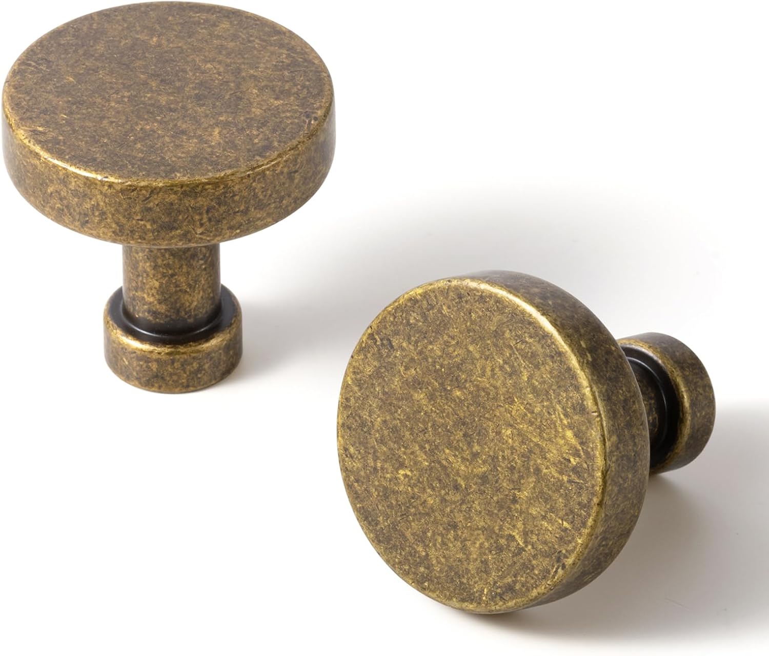 Goo-Ki 12 Pack Cabinet Knobs Antique Brass Drawer Knobs Solid Zinc Alloy Kitchen Hardware - Vintage Brass Dresser Knobs Single Hole/Screw Bar Cabinet Pulls