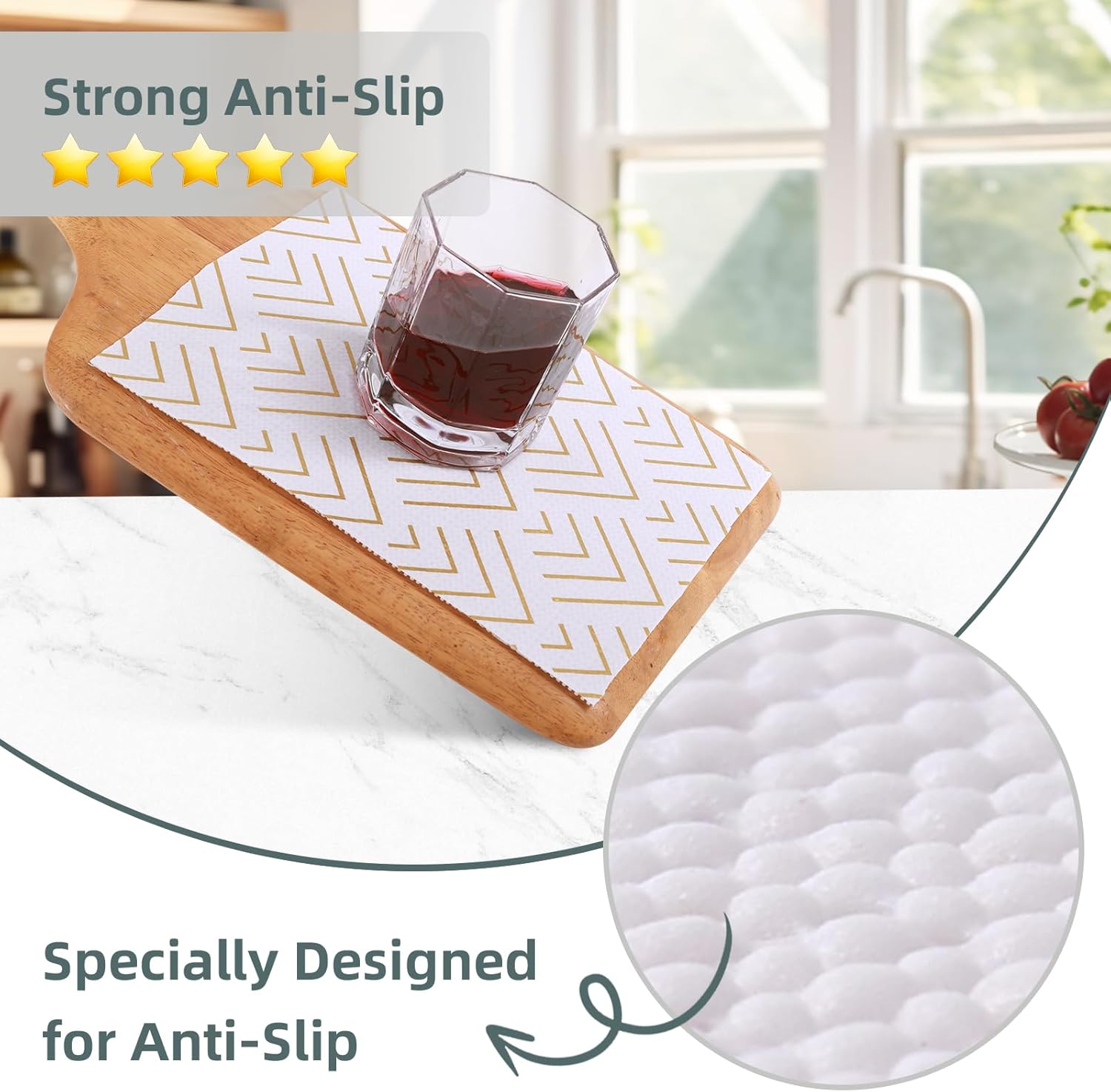 Shelf Liner for Kitchen Cabinets Non Adhesive Drawer Liner Gold Arrow Non-Slip Thickened Shelf Liner Paper Strong Easy to Clean for Tool Box Refrigerator with Knife and Tape Measure 23 inche x 20 feet