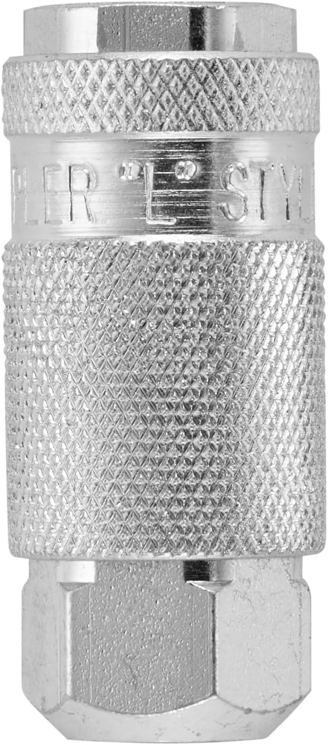 Milton (S-790) 1/4" FNPT Female L-Style Coupler - Steel,Silver