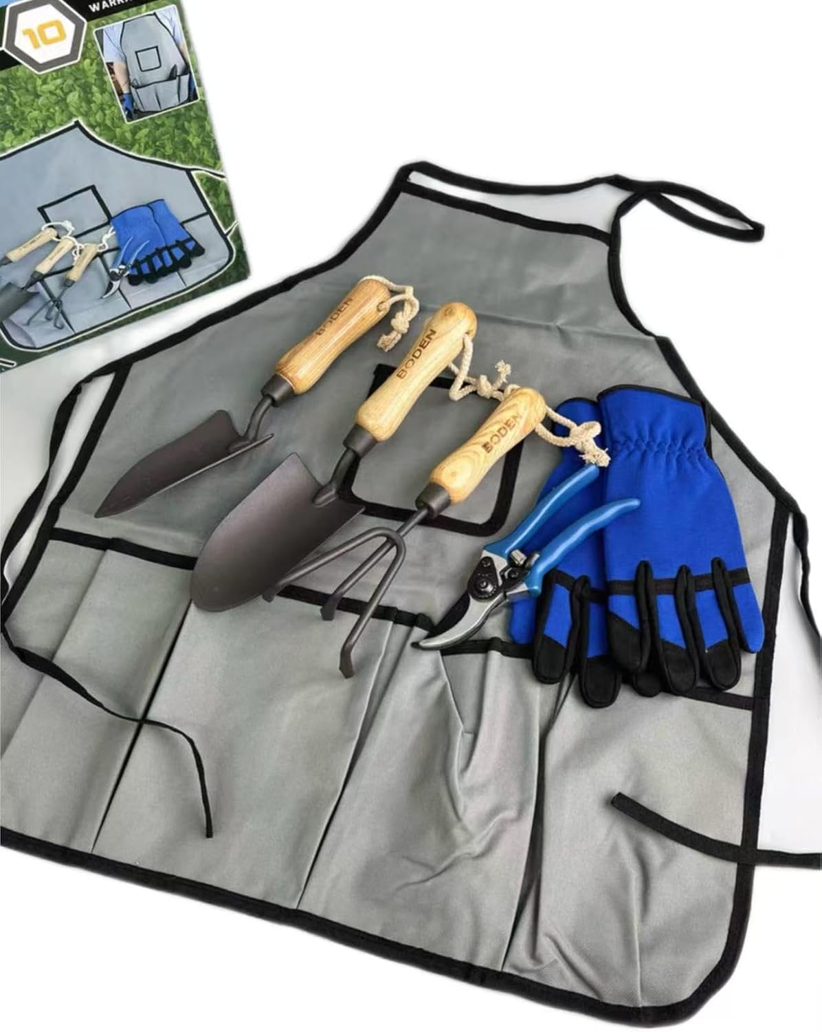 Garden 6-PIECE Tool Set – Premium Gardening Kit with Ergonomic Hand Tools, Durable Apron & Gloves