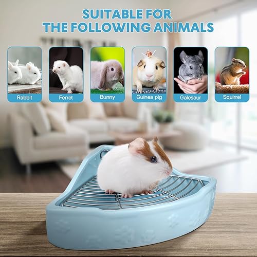 Miniatura 9 de Jaula de arena para animales pequeños, triángulo de cerámica, entrenador para orinal de esquina, caja de arena para hurones, caja de ropa de cama,