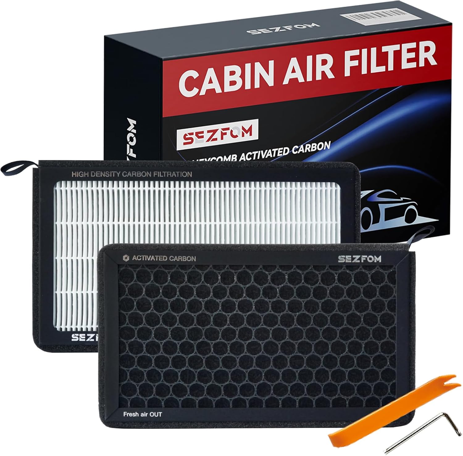 HEPA Cabin Air Filter for Tesla Model 3 Model Y (2016-2026) with Activated Carbon(2-pack) Dual layer Air Filter Replacement
