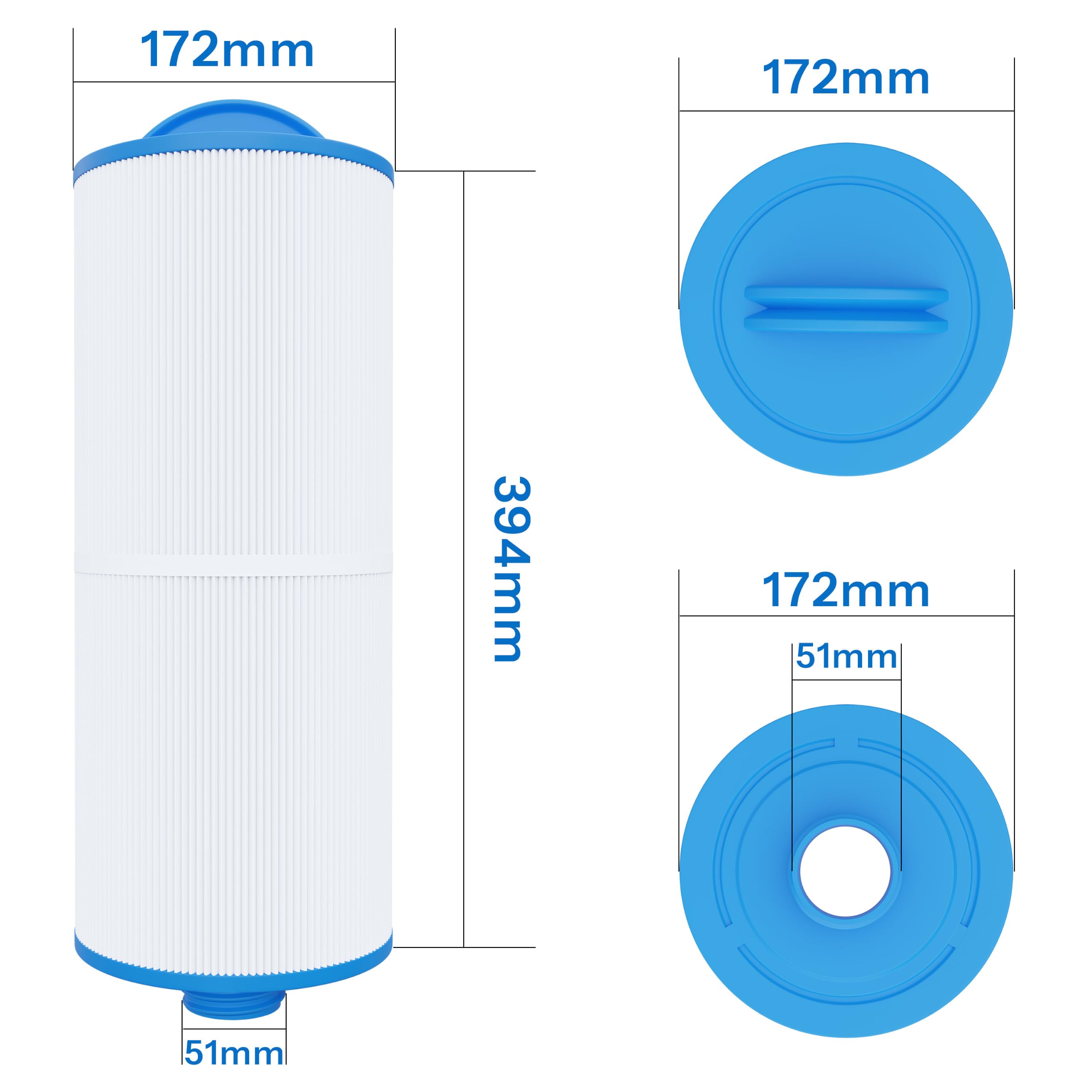 Cartucho de filtro para spa (compatible con Jacuzzi® 6000-383, 2 unidades) | Sustituye a Jacuzzi 6000-383, J300, J400, 6CH-960, PJE60-TL, FC-2800, SC702, 60521, JP60