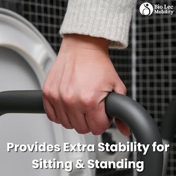 Raised Toilet Seat with Handles | 4.7” Raised Toilet Seats for Elderly & Seniors | Toilet Seat Riser for Disabled & Post-Surgery Recovery