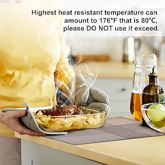 Aofmee Placemats, Placemats for Dining Table Set of 6, Heat Resistant Place Mats, Washable PVC Table Mats, Woven Vinyl Placemats, Non-Slip Stain Resistant Kitchen Table Placemats, Easy to Clean