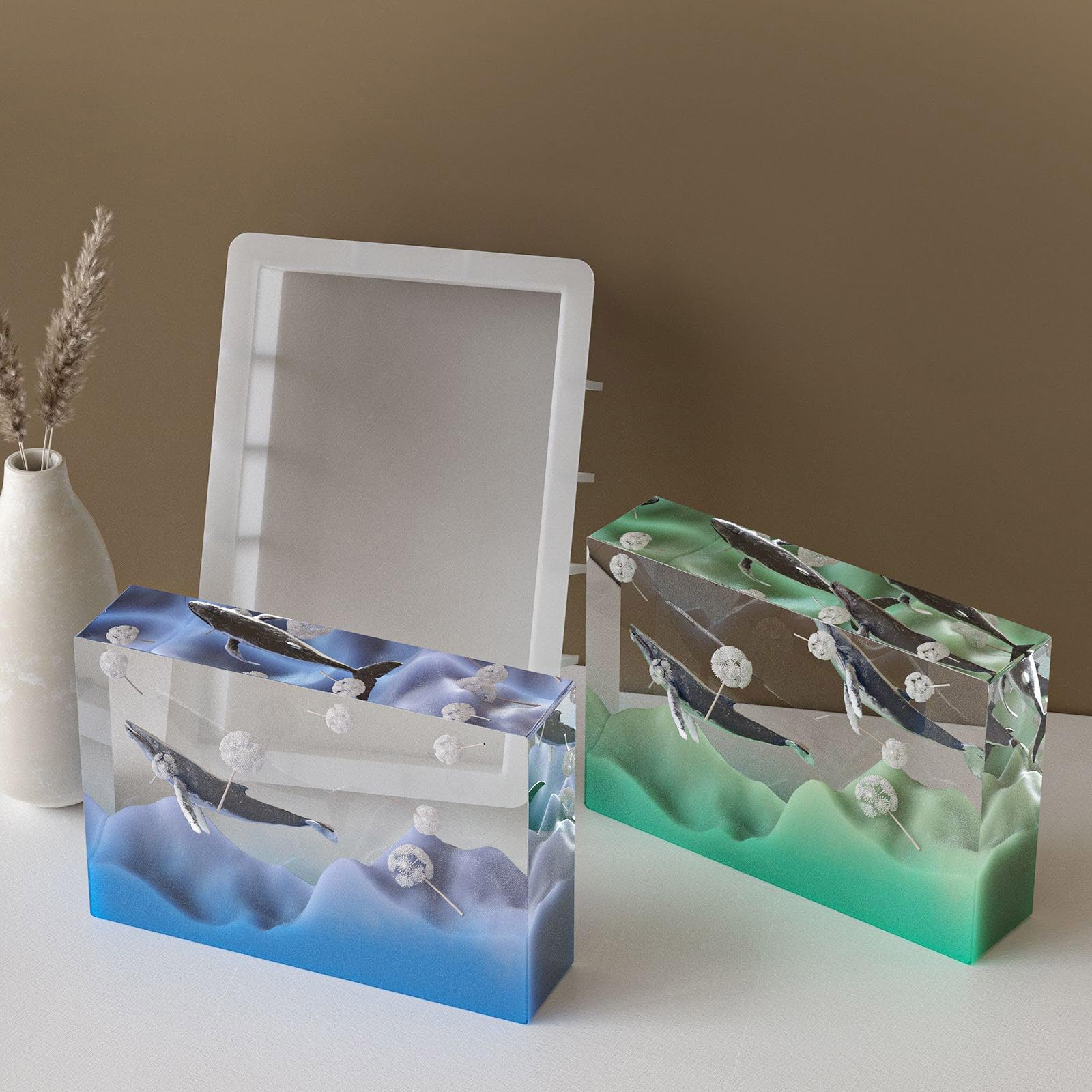 Molde multifuncional de forma rectangular, resina epoxi, herramienta para hacer manualidades, adecuado para decoración del hogar y la oficina, moldes de silicona para sujetalibros para decoración del