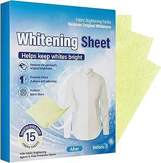 白い衣類用シミ除去洗剤,15個の衣類漂白タブレット - 天然香料配合布用シミ落とし,シルク、綿、コート、シャツ、タオル、ズボン用