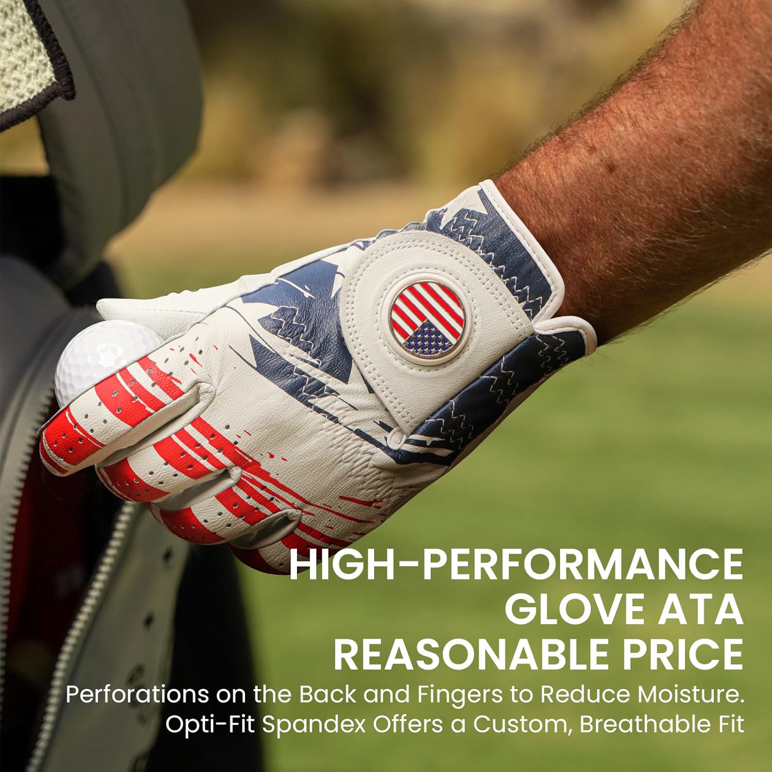 Golf Gloves Men All Premium Cabretta Leather 1 Pack with 2 Ball Marker, Mens Golf Glove Right Handed Golfer Left Hand All Weather Grip, Fit Size Small Medium ML Large XL - Image 4