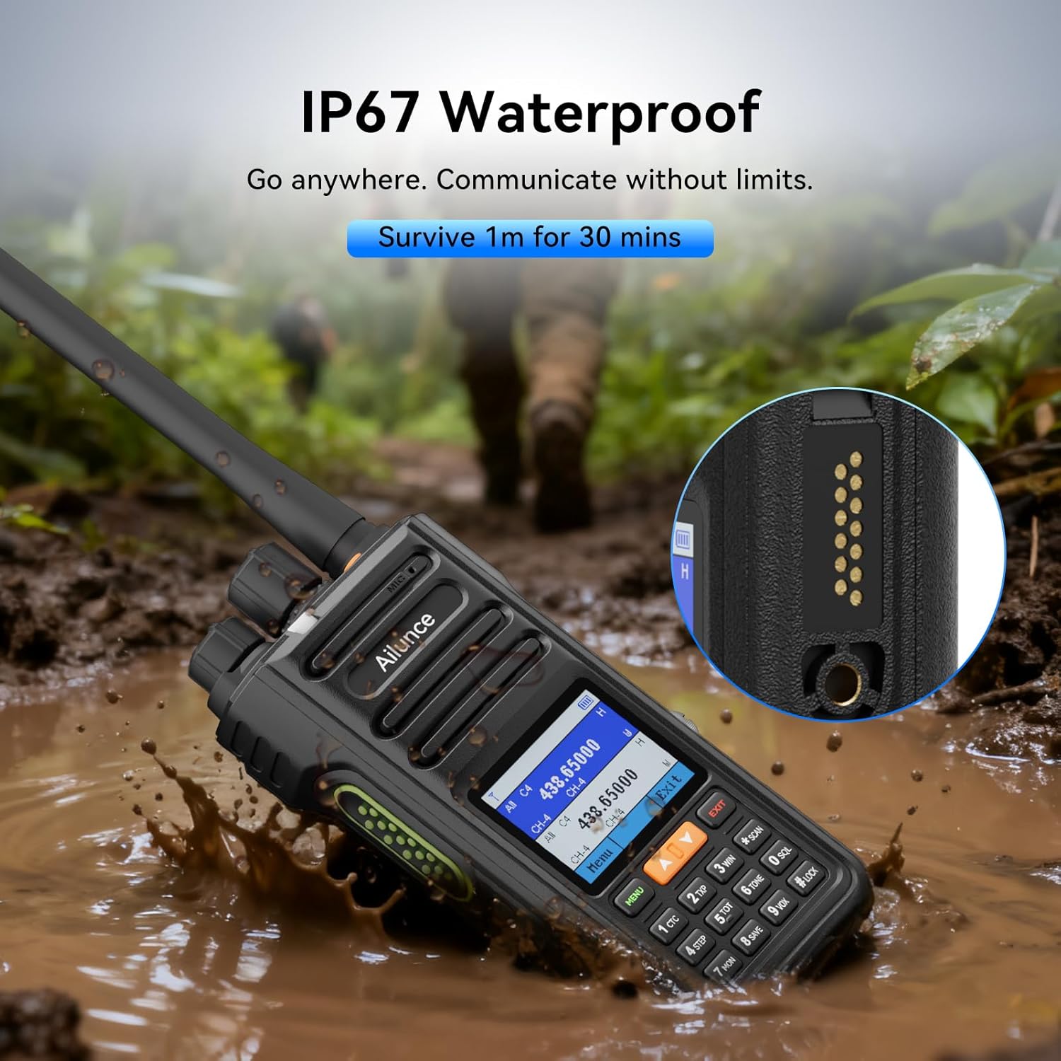 Retevis Ailunce HA2 Ham Radio with Bluetooth, APP Control, APRS/GPS, Chirp,Dual Band Handheld Ham Radio, Waterproof, Aviation Reception, 2800mAh, NOAA, Emergency alart, 2 Way Radio for Amateur Outdoor