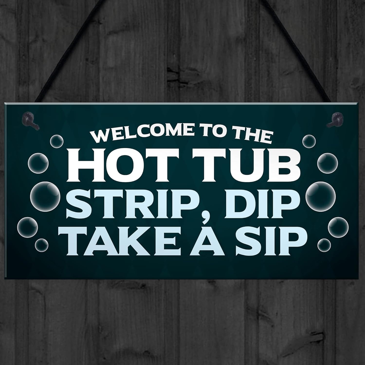 RED OCEAN Welcome To The Hot Tub Sign Hanging Garden Plaque Quirky Hot Tub Accessories