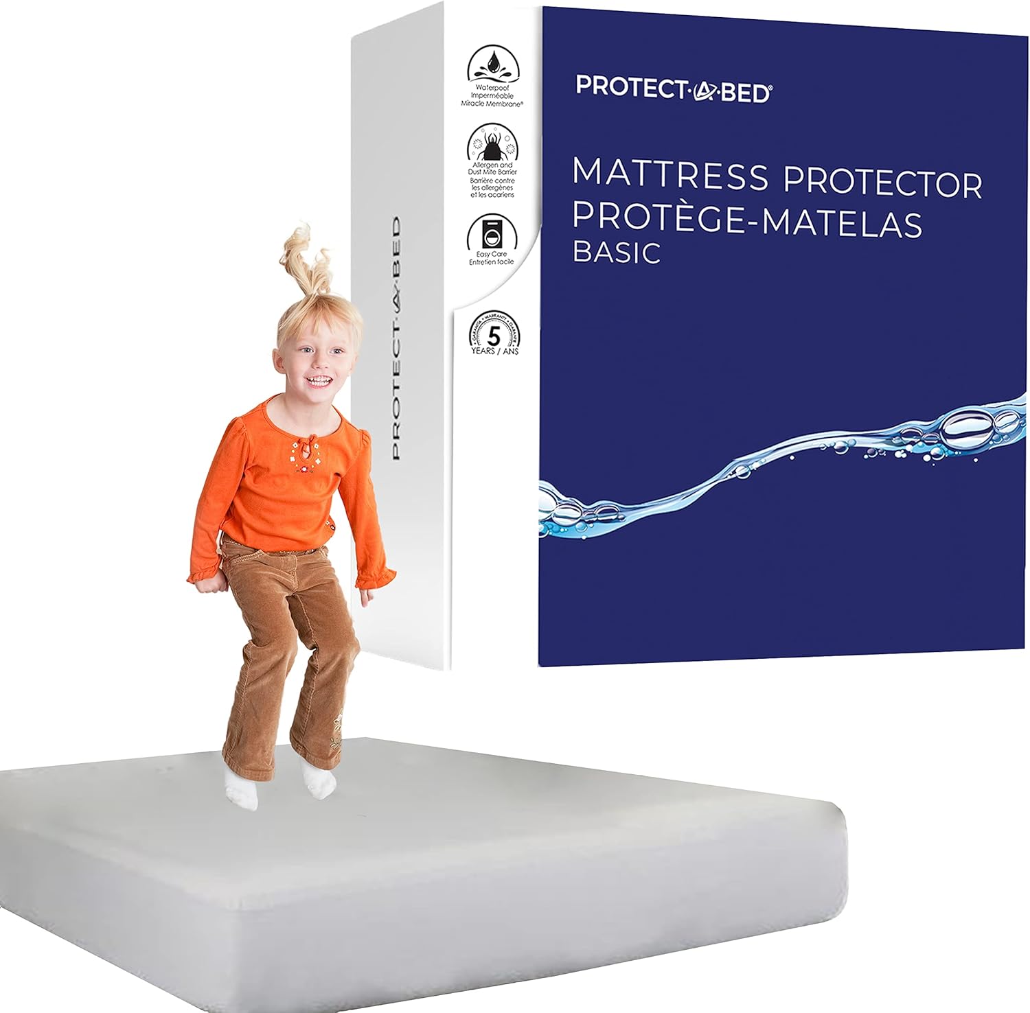 ProtectABed Basic 100 Waterproof Mattress Protector, Queen Size