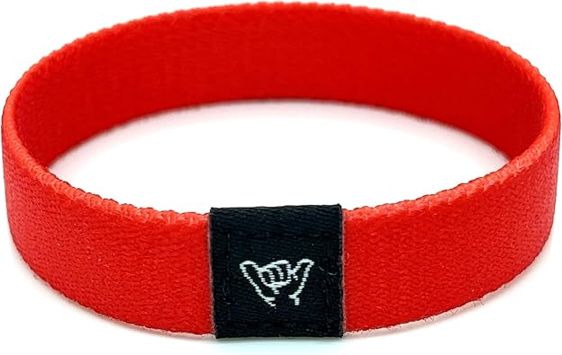 Hang Loose Bands - Big Red - Red Stretch Bracelet for Men Women & Teens - Summer - Boho Solid Color Wristband - Friendship Bracelets - Surfer Wrist Band