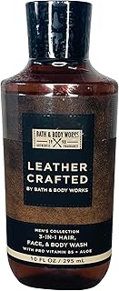 Bath & Body Works Men's Leather Crafted 3-in-1 Hair, Face & Body Wash 10 Ounce