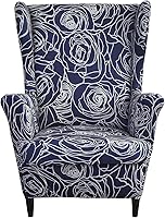Vista 25 de KRFOONN Fundas para Silla de Ala, 2 Piezas, Fundas Elásticas de Spandex para Silla con Respaldo de Ala, Fundas Protectoras de Muebles 04