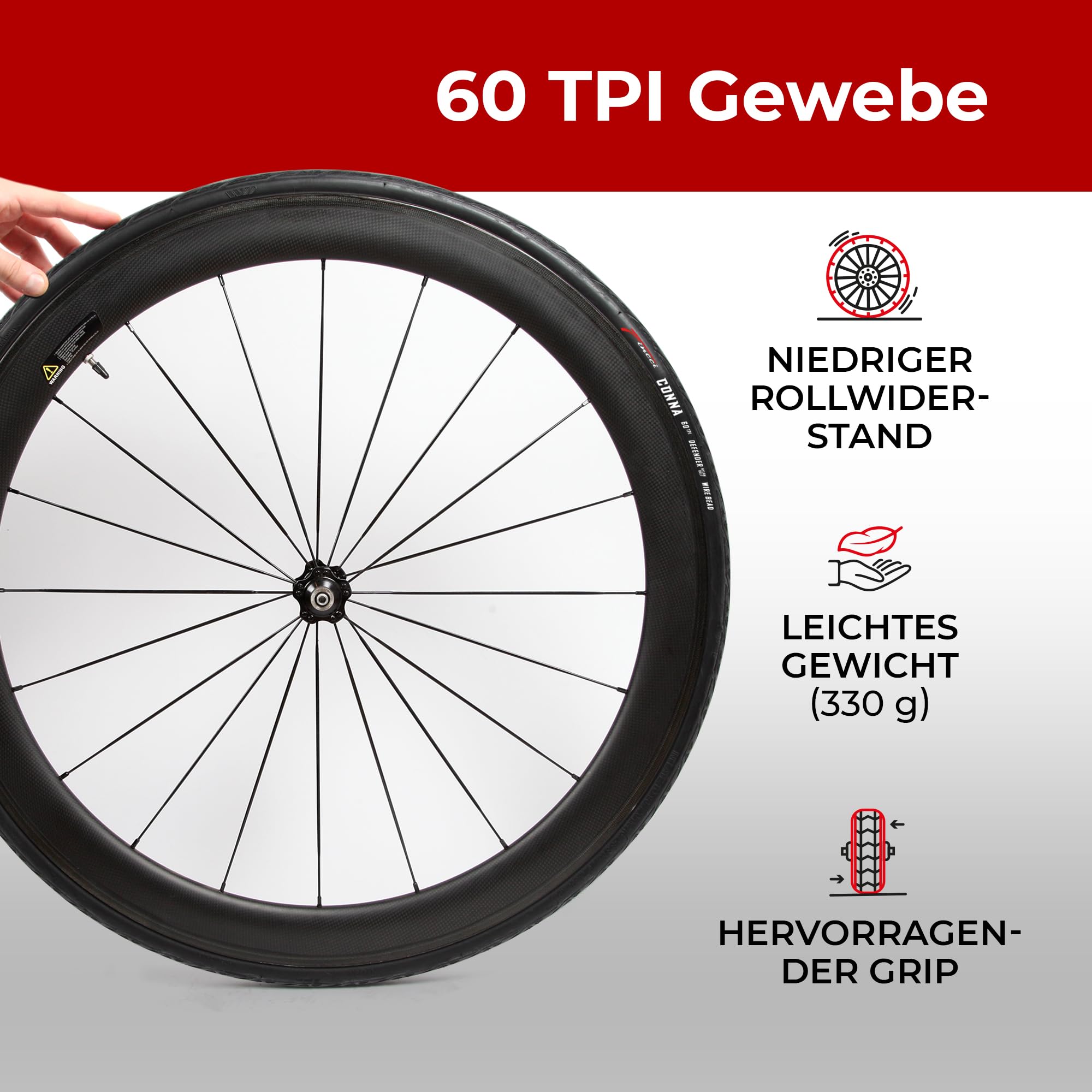Fincci Rennrad Fahrradreifen 28 Zoll