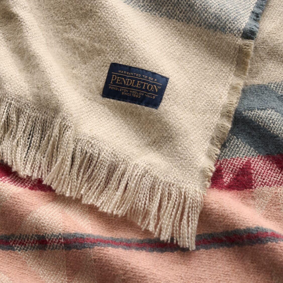 Pendleton Throw Blanket Soft Lightweight Decorative Blanket for Sofa, Couch, or Bed – White Sands Cozy Fall Throw Blanket for Living Room or Bedroom Decor, and Gifts for Women, 50" x 70" (Ivory Multi) - Image 4