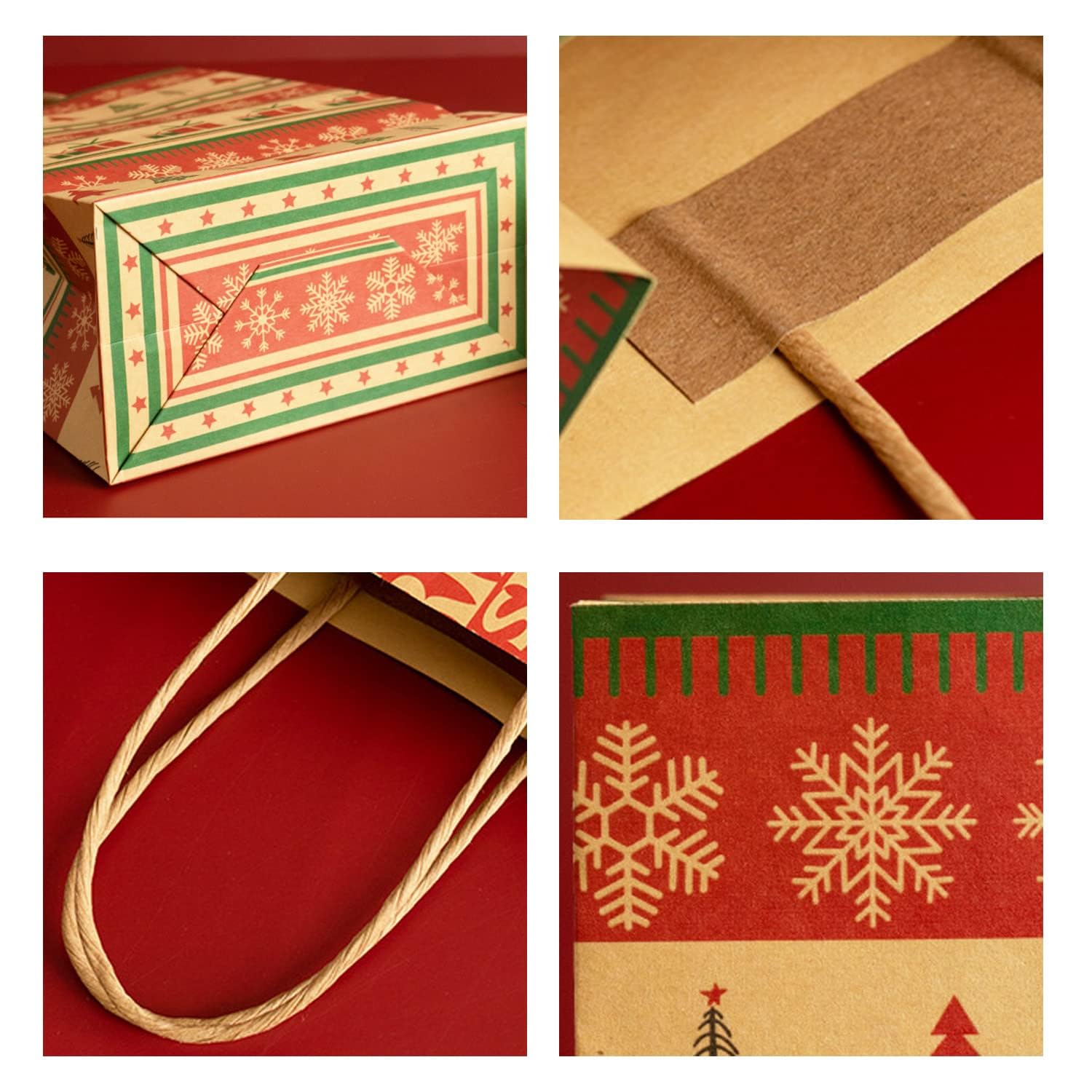 IKesoce 12 Sacchetti Regalo In Carta Kraft Con Manici – Confetti Colorati, 20.7x14x26.2 Cm, Per Compleanno E Natale