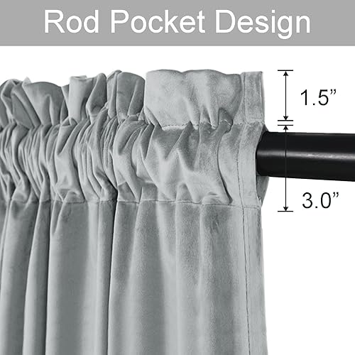 Miniatura 54 de Cortinas de terciopelo JIUZHEN, cortinas opacas suaves de terciopelo retro para dormitorio, cortinas elegantes con reducción de ruido y Rosa