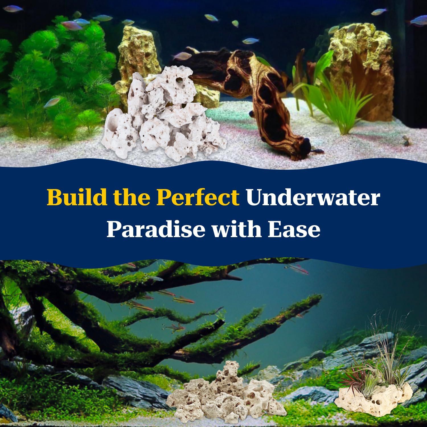 Petzlifeworld Sansibar White Hollow Rock for Aquascaping – Decorative Rocks for Aquarium & Cichlid Tanks | Natural River Rock for Marine & Freshwater Setups | Durable & Porous Stones (3, Kilograms) 4