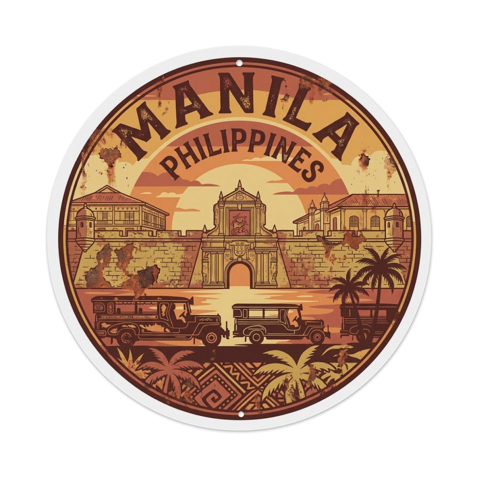 Metal Tin Sign Vintage Travel Philippines Manila