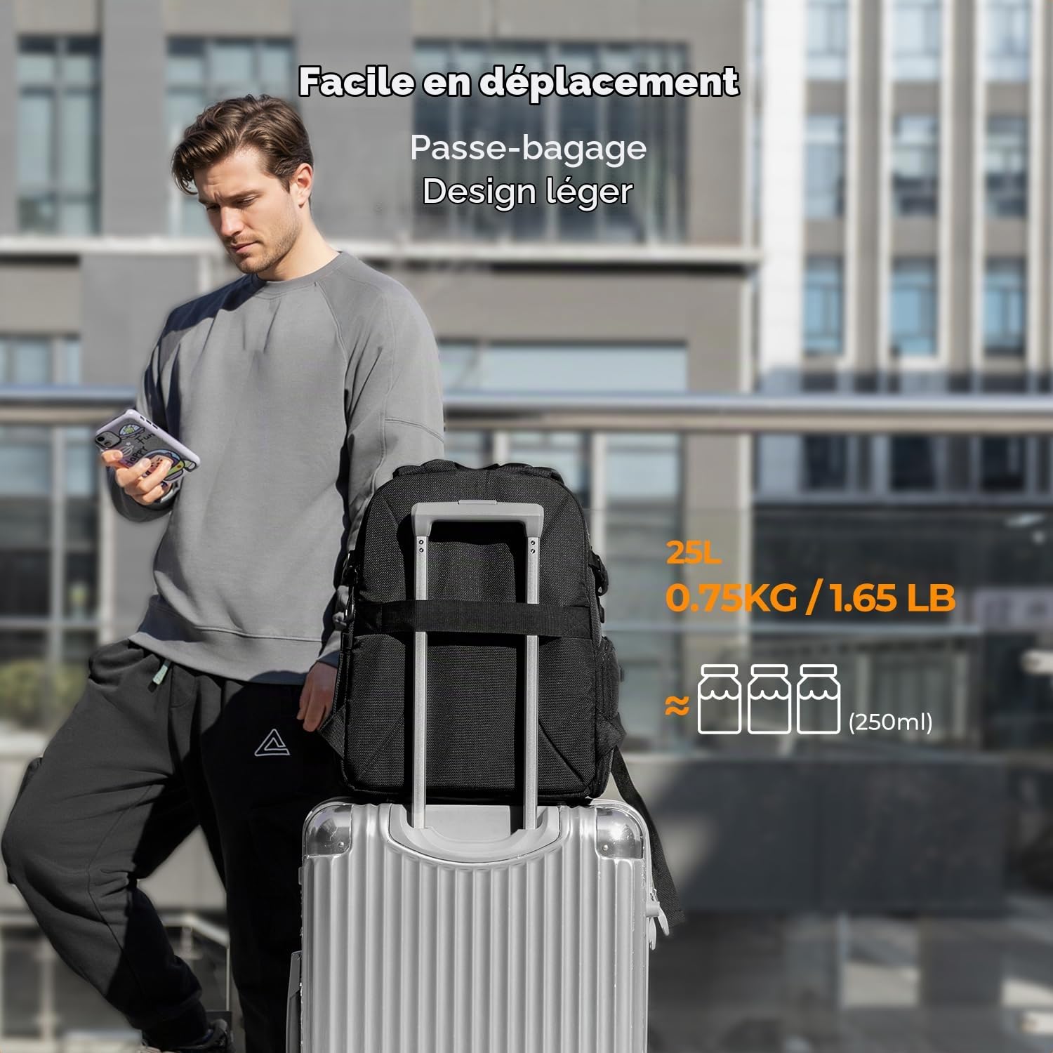 K&F CONCEPT Sac à Dos Ultraléger pour Appareil Photo avec Compartiment