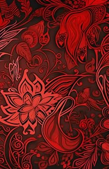 Red Batik Style Notebook with Blank Pages Notebook for Journaling, Drawing, Writing, Painting, Sketching or Doodling, 80 Pages, 5.5x8.5