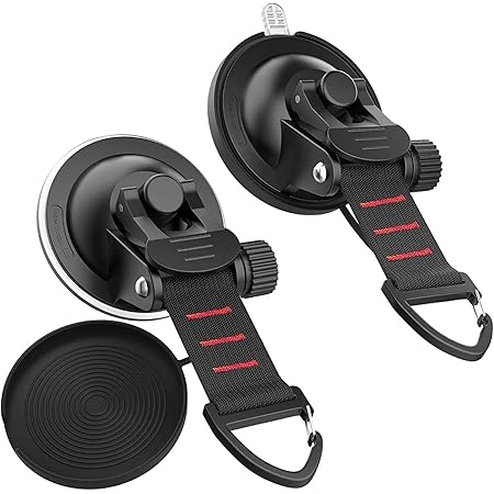 Amazon Golden Flower タープ 車 吸盤 フック付き 強力 直径8cm タープ連結用 車 カーサイドタープ テント用アクセサリー サンシェード固定 荷物締め付け 屋外用 キャンプ用品 レバー式 2個入り 吊りクランプ