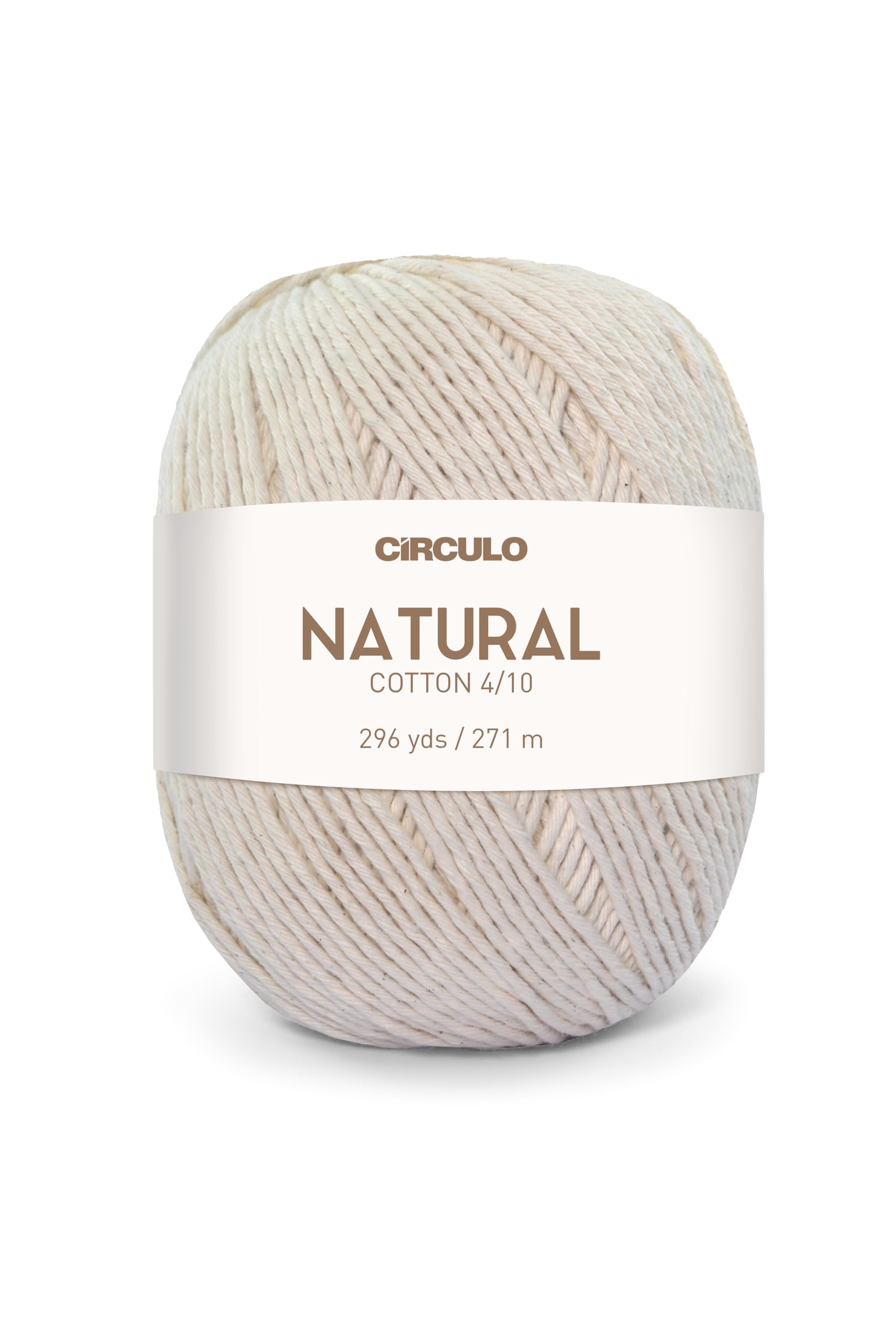 Circulo Natural Cotton 4/10 Chunky - 14.11 oz of Undyed Yarn 100% Brazilian Cotton for Crochet, Knitting, and Macrame - Color: 20 - Natural
