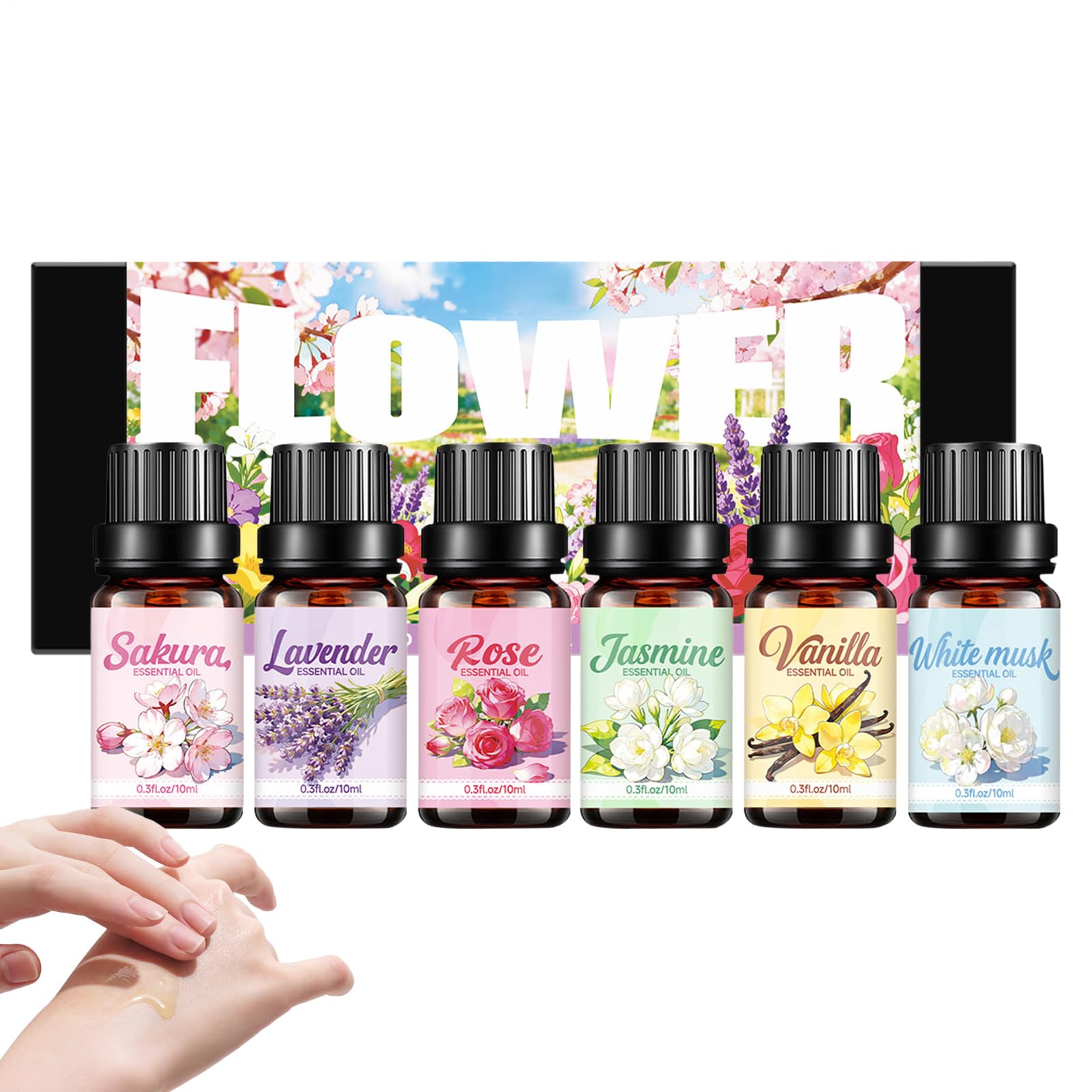 Juego de aceites difusores florales de 10 ml con esencias calmantes para hacer velas