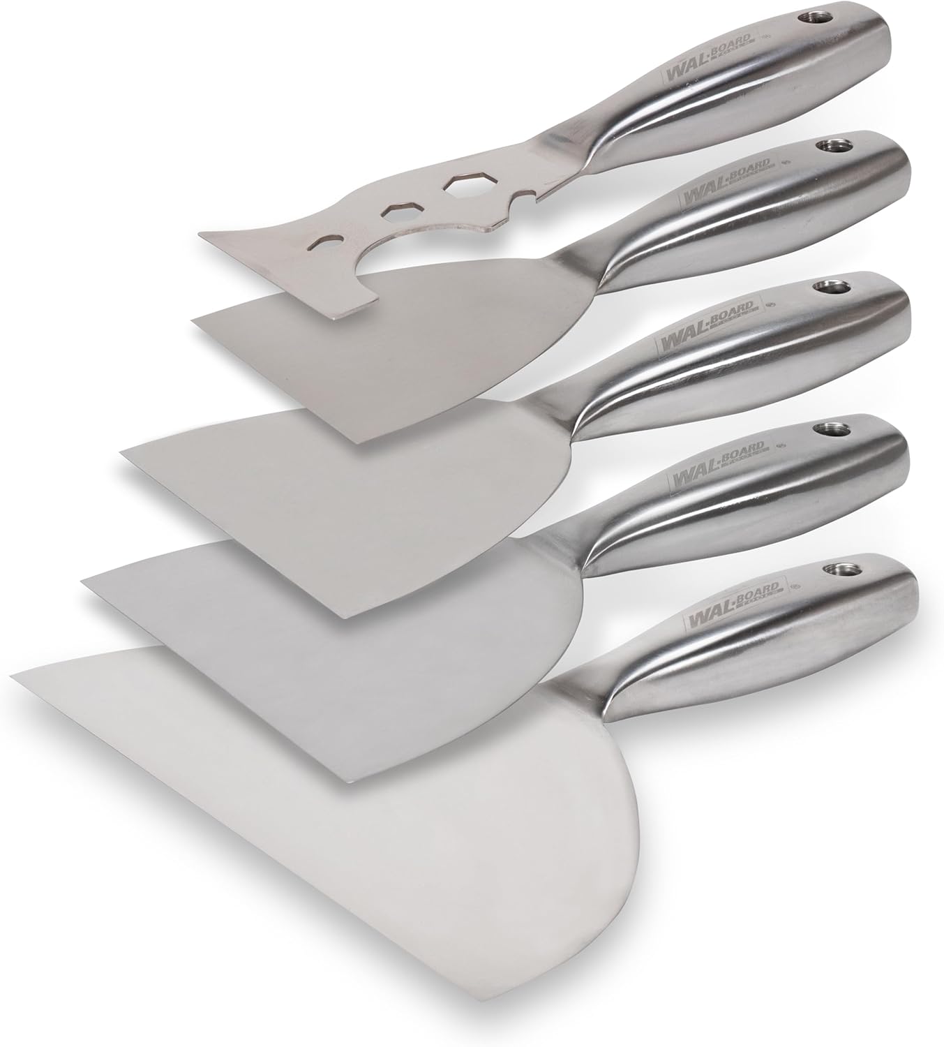 WAL-BOARD TOOLS Drywall Finishing Tool Kit, 4 Putty Knives, Multi Tool, DTKJNT2