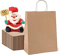 Vista 15 de METRONIC Paquete de 200 bolsas de papel blanco de 5.25 x 3.75 x 8 pulgadas, bolsa de regalo pequeña de papel kraft con asas recicladas para fiestas