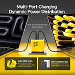AOHI Jeunes 100W GaN USB C Chargeur mural, 3-Port Adaptateur d'alimentation de type C pour rechargeur rapide d'ordinateur portable PPS PD pour MacBook Pro/Air, iPad Pro, iPhone 17/16 Pro Max, Galaxy S25 Ultra/Note, Pixel, Deck à vapeur, Jaune
