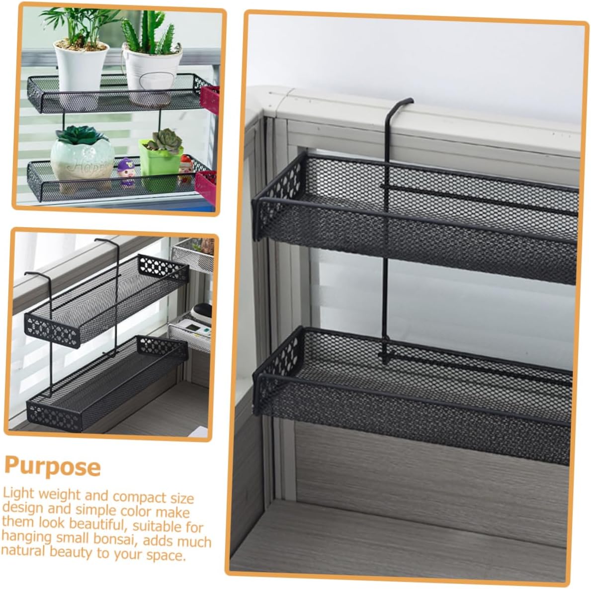 Indoor Hanging Rack Flower Pot Holder Outdoor Plant Stand Wall Hanging Desk Organizer Storage Rack Kitchen Storage Holder Sturdy Support