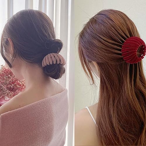 Miniatura 10 de 7 piezas de accesorios para el cabello para mujeres, pinza mágica para el cabello de nido de pájaro, accesorios para moño para el cabello para