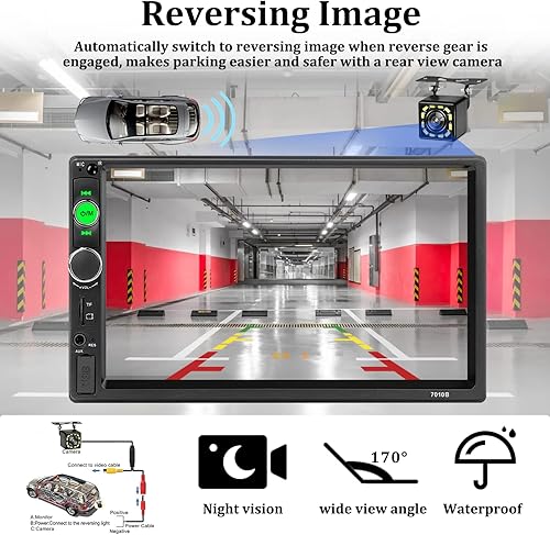 Miniatura 4 de Radio estéreo de coche doble DIN Bluetooth para automóvil 7 pulgadas reproductor MP5 para automóvil pantalla táctil HD radio FM receptor de audio
