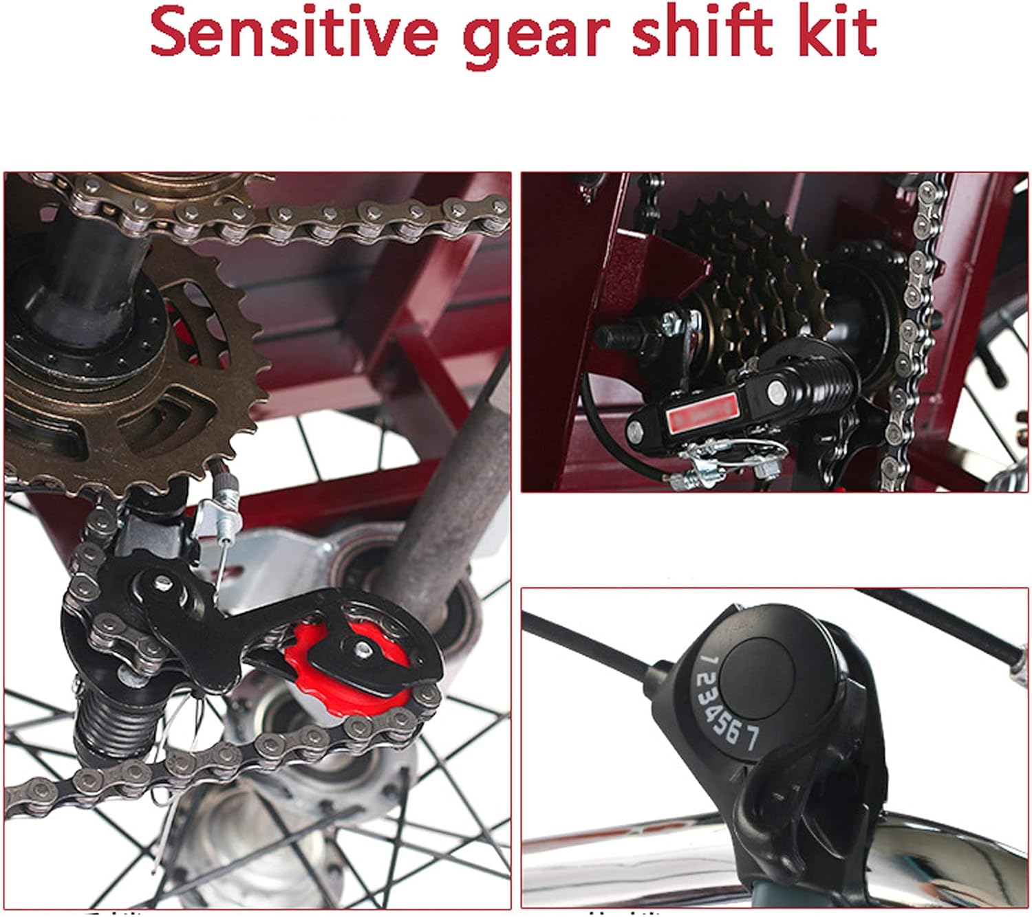 Adult Tricycle Three Wheel Bike 3 Wheel Bikes 7 Speed Three Wheel Cruiser Bike 20inch Comfort Bicycles with Rear Seat & Seat Belt for Seniors Women Men Cycling Pedalling