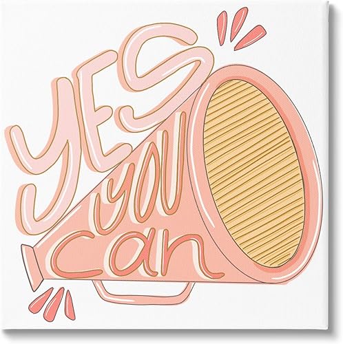 Miniatura 10 de Stupell Industries Yes You Can Megaphone Cheerleader Shout Frase motivacional, diseño de Anna Whitham