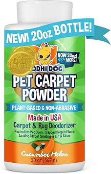 Bodhi Dog Natural Carpet Deodorizer Powder - Dry Pet Smell Eliminator & Urine Odor Remover - Loosens Fur & Dirt - Plant-Based Room Freshener for Vacuuming Home with Pets - Cucumber Melon Pack of 1
