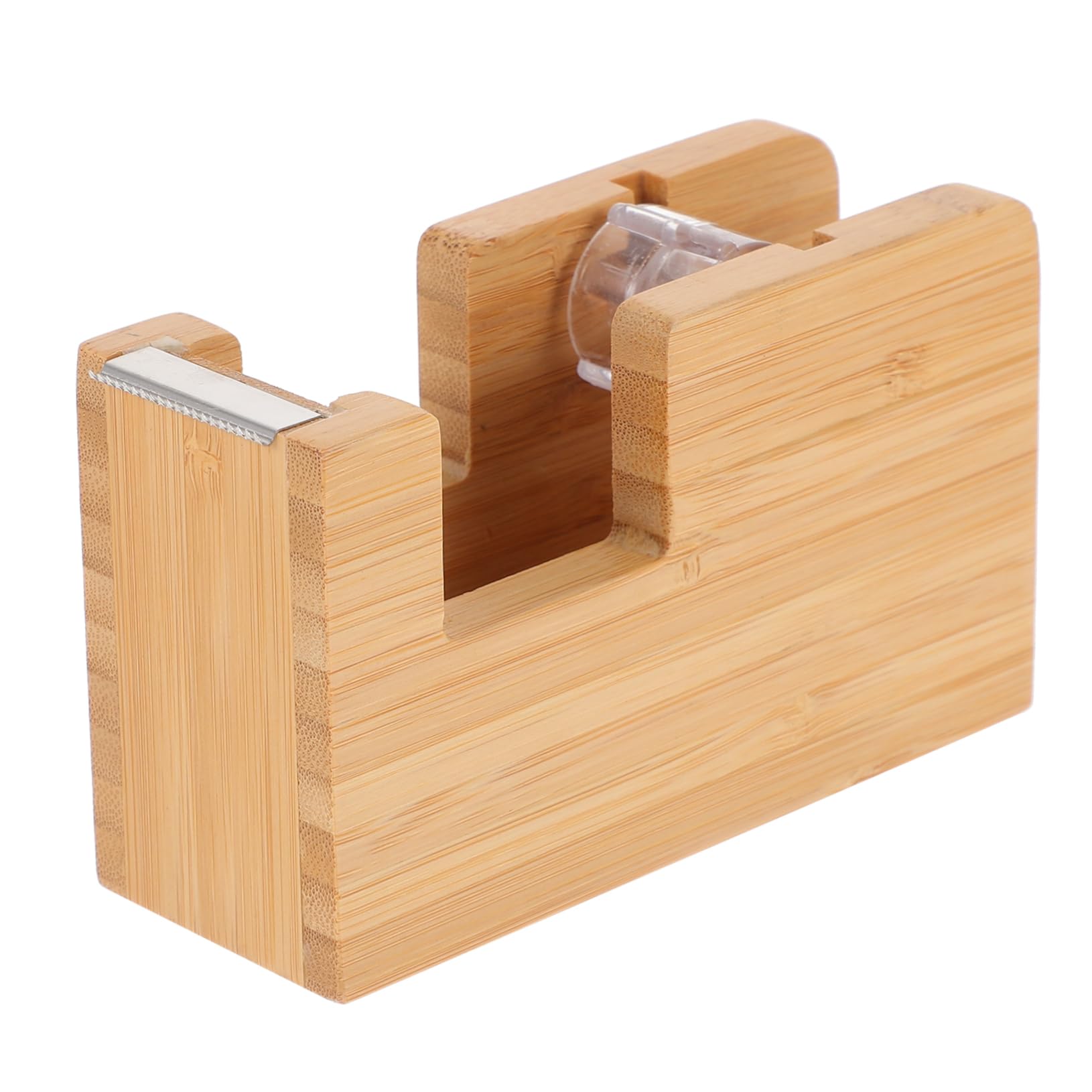 HOMSFOU 2 Pezzi Distributore Nastro Adesivo Portatile Bamboo per Nastro Adesivo per Ufficio e Scuola Design Elegante e Facilita Utilizzo