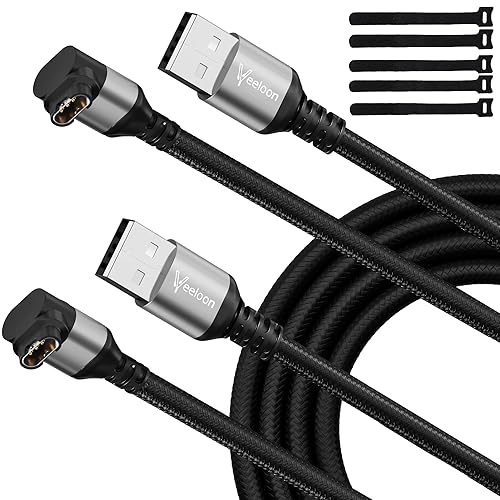 Cable cargador de reloj Garmin en ángulo recto, paquete de 2 pies, 2 unidades, USB A a Garmin de 90 grados, cable adaptador de carga rápida trenzado