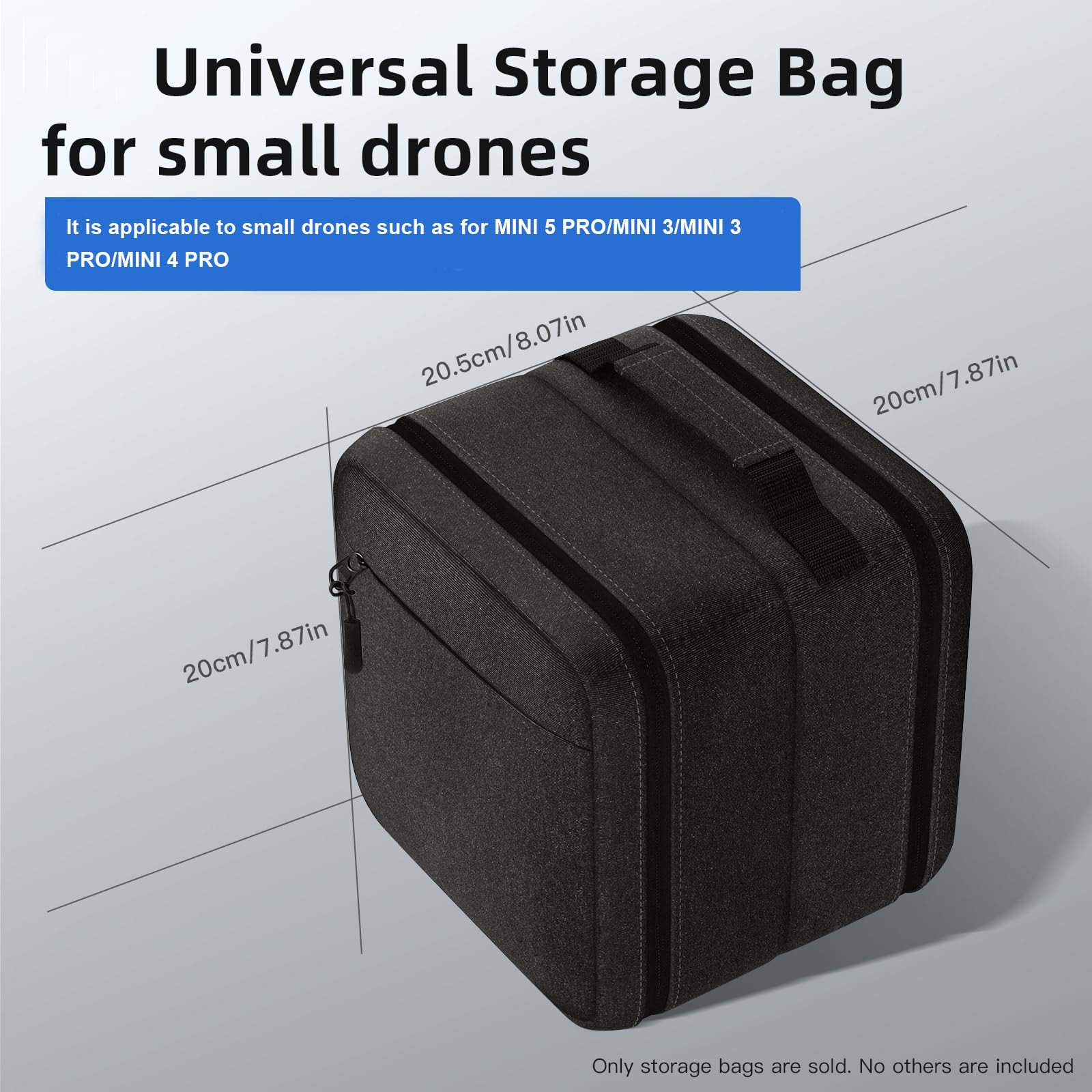 Ochronna torba do przechowywania pilota DJI RC 2 do drona DJI Mini 5 Pro, nylonowa wodoodporna torba do przenoszenia z miękkim aksamitnym wnętrzem na baterie, kable, filtry, akcesoria